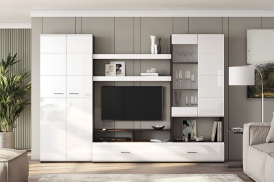 Мебель для гостиной МГС 7 Исполнение 1 SV-мебель (венге/белый глянец)