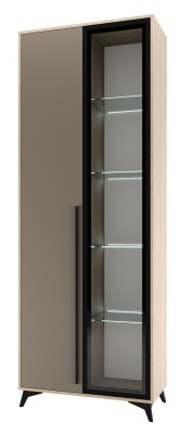 Гостиная Ева (Фасад) Шкаф-витрина 800 1В1С ПАМИР (Глиняный серый)