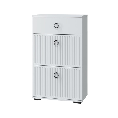 Прихожая Шарлиз Тумба с дверками и ящиком МЛЕК (Белое сияние/белый снег (602*1002*318))