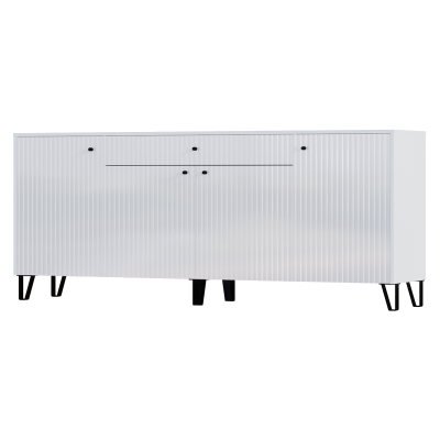 Гостиная Оливия Комод МИФ (Белый, Белый глянец холодный)