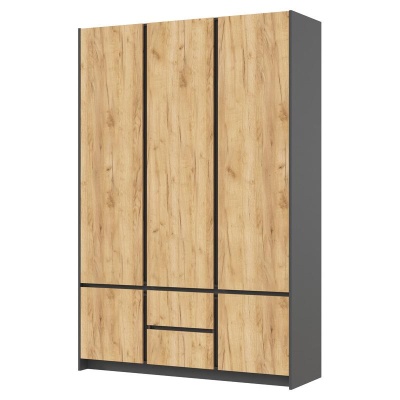 Спальный гарнитур Остин Шкаф 3-х ств. 1500 МИФ (Дуб крафт золото, Графит)