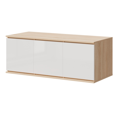 Челси Антресоль к шкафу (1200) МИФ (Белый глянец холодный, дуб сонома)