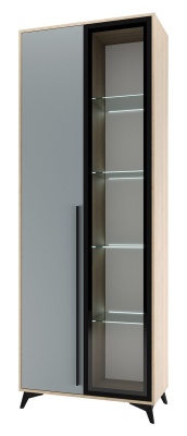 Гостиная Ева (Фасад) Шкаф-витрина 800 1В1С ПАМИР (Фрост)