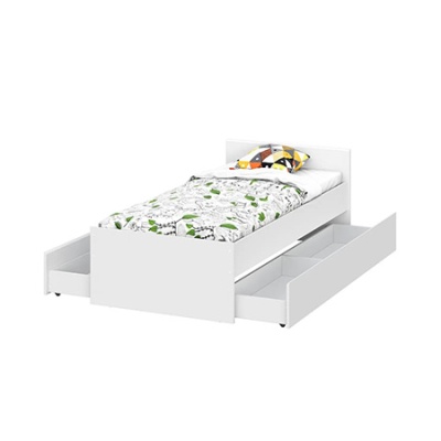 Токио Кровать одинарная 0,9*2,0 SV-мебель (Белый текстурный (964*685*2032))