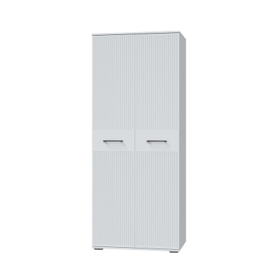 Прихожая Шарлиз Шкаф 2-х дверный для платья и белья МЛЕК (Белое сияние/белый снег (902*2213*385))