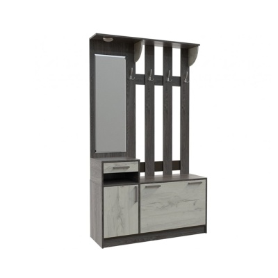 Прихожая Диана-4 Секция №14 вешалка с зеркалом РОСТОК (Ясень анкор/Дуб эльза)