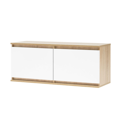 Челси Полка навесная (Антресоль малая) МИФ (Белый глянец холодный, дуб сонома)