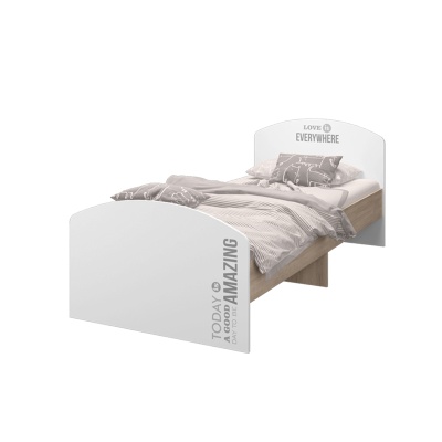 Детская серия Джуниор Кровать 900 МЛЕК (дуб сонома св/бел.фотоп(950*834*2052))