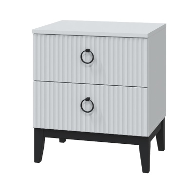 Спальный гарнитур Шарлиз Тумба прикроватная МЛЕК (Белое сияние/Белый снег софт (452*541*397))