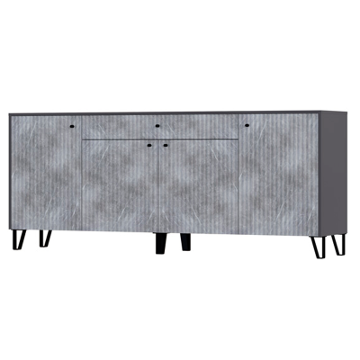 Гостиная Оливия Комод МИФ (Графит, Мрамор Глянец)