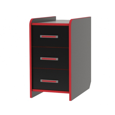 Тумба КЛ 9.3 к комп.столу РОСТОК (Черный/Красный)