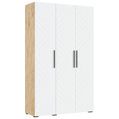 Спальный гарнитур Флэш Шкаф 3-х ств.(1350) МИФ (Браш Вайт, Дуб Крафт золото)