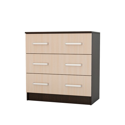 Бася Комод 3 ящика МИФ (дуб беленый/венге)