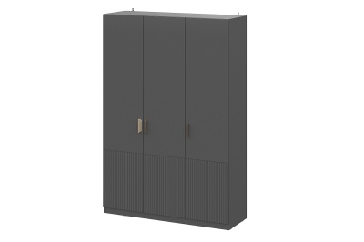 М/С Эккервуд (Нью) Шкаф трехстворчатый (SAFE) SV-мебель (Графит серый/Графит МР)