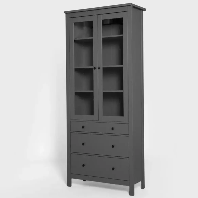 Сага шкаф с витриной 90 СВЕДСТА (Серый (904*2155*414))