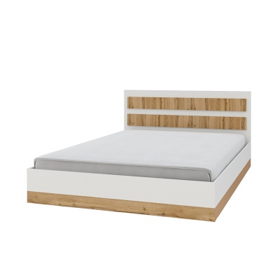 НКМ Дубай секция №8 Кровать 1600 РОСТОК (Белый жемчуг / Дуб Вотан)