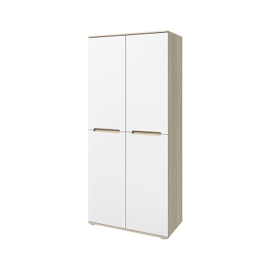 Спальный гарнитур Ким Шкаф 2-х ств. МИФ (Белый глянец холодный, сонома)