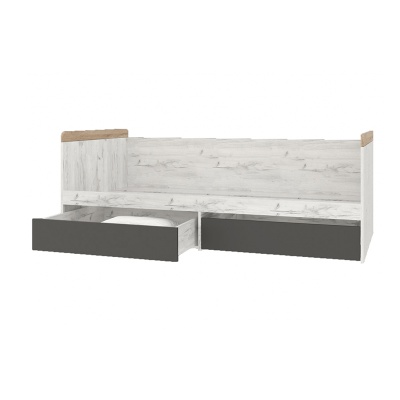 НКМ Кент-1 секция №1 кровать 900 РОСТОК (Дуб Крафт Белый/Антрацит (2035*750*940))