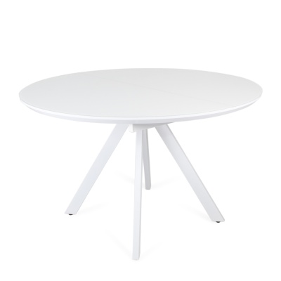 Стол Бахус Стекло 1100 Ваша Мебель (стекло серое/мдф титан/каркас основание МУАР черный (d=1100(1420)) СНЯТ)