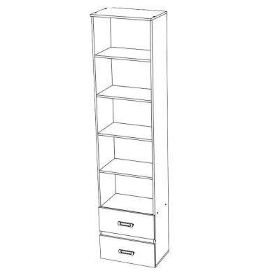 Гостиная Ким Пенал открытый МИФ (Графит софт NEW, сонома)