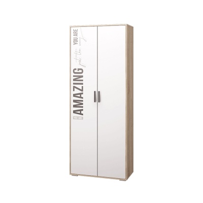 Детская серия Джуниор Шкаф для одежды МЛЕК (дуб сонома св/бел.фотоп(870*2220*430))