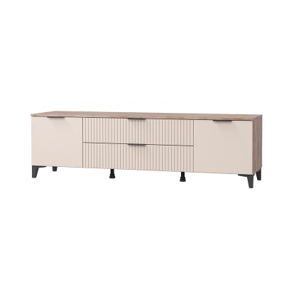 Гостиная Тоскана Тумба под ТВ с 2 дверцами и 2 ящиками МЛЕК (дуб табачный/бисквит(1802*531*446))