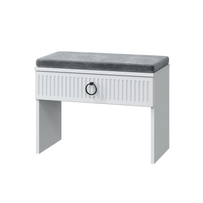 Прихожая Шарлиз Тумба с мягким элементом и ящиком МЛЕК (Белое сияние/бренди лайт 26 (602*473*318))