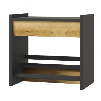 НКМ Аэлита секция №4 скамья РОСТОК (Дуб Вотан / Черный (445*420*280))