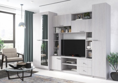 Гостиная Марта - М СТЕНД (фасад АНКОР/корпус АНКОР (2700*2124*468/ТВ 936*812))