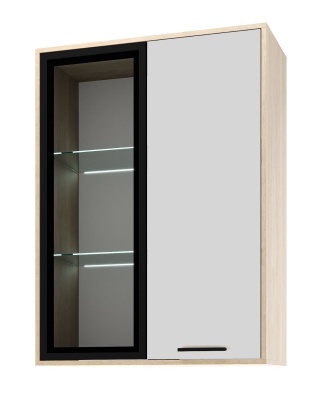 Гостиная Ева Витрина навесная 800 1В1С Корпус ПАМИР (Дуб Экспресив песочный)