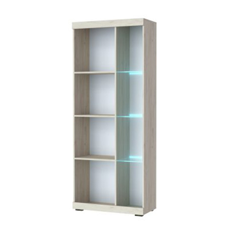 Гостиная Соната ШВС-800: Шкаф-витрина ПАМИР (Крафт белый-Антрацит)