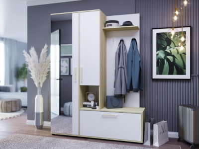 Прихожая Афина-1 РОСТОК (Дуб сонома / Белый жемчуг)