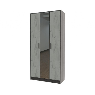 Прихожая Диана-4 Секция №10 шкаф 3-х ств. с зеркалом РОСТОК (Ясень анкор / Дуб эльза)