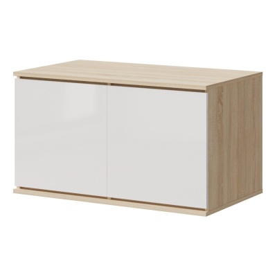 Челси Антресоль к шкафу (900) МИФ (Белый глянец холодный, дуб сонома)