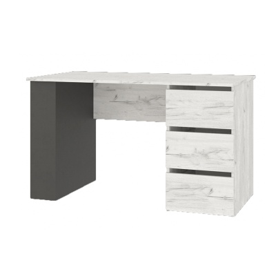 НКМ Кент-1 секция №2 стол с тумбой РОСТОК (Дуб Крафт Белый/Антрацит (1300*750*600))