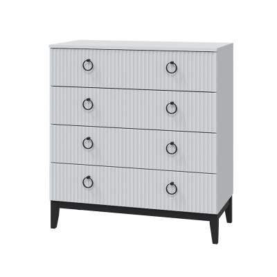 Спальный гарнитур Шарлиз Комод 4 ящика МЛЕК (Белое сияние/Белый снег софт(902*976*458))