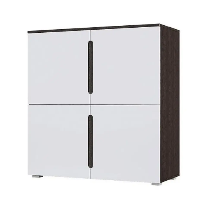 Гостиная Ким Тумба 4-х ств. (1000 (комод)) МИФ (Белый глянец холодный, венге)