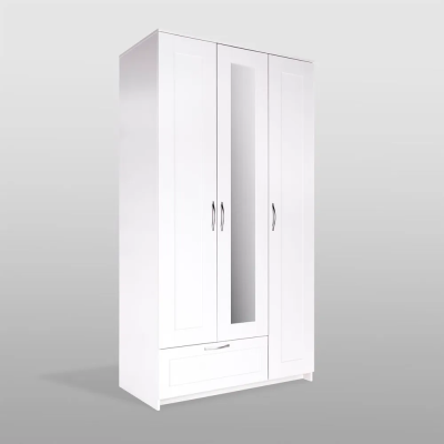 Сириус шкаф 3 двери и 1 ящик (с 1 зеркалом) СВЕДСТА (Белый (1171*2196*585))