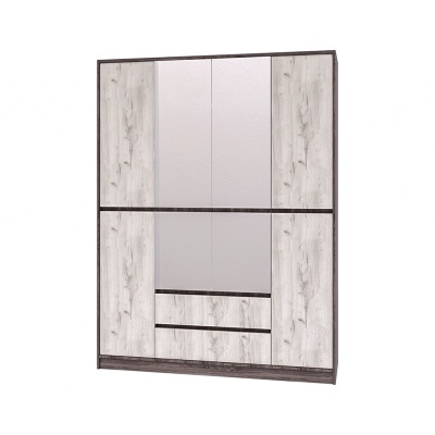 НКМ Милана секция №22 шкаф 4-х ств РОСТОК (Дуб Эльза / Ясень анкор)