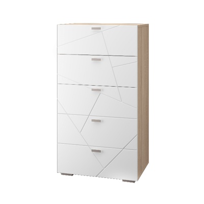 Гостиная Скайлайн Комод 5 ящиков 1200 МЛЕК (дуб сонома св/белый(602*1110*445))