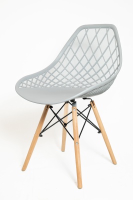 Стул Сидней КНР (Пластиковый стул с деревянными ножками и металлическим каркасом СЕРЫЙ)