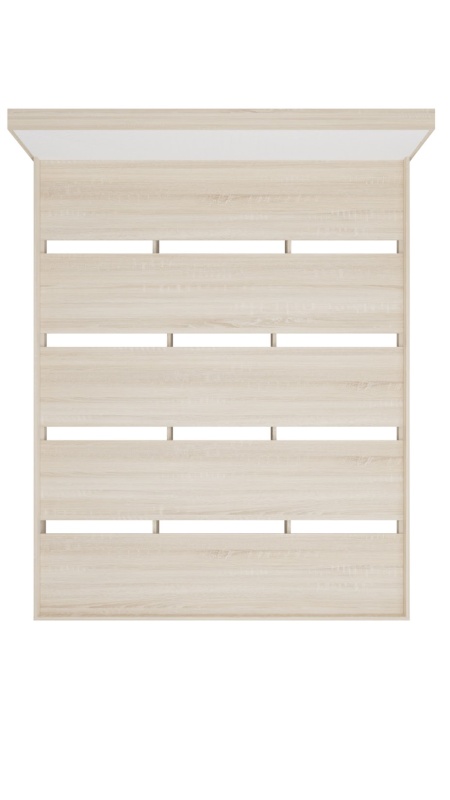 Копенгаген Парящая Кровать 1,6 с настилом (12 СТУЛЬЕВ) (Корпус: ЛДСП Дуб Сонома, Фасад: МДФ Белый мат)