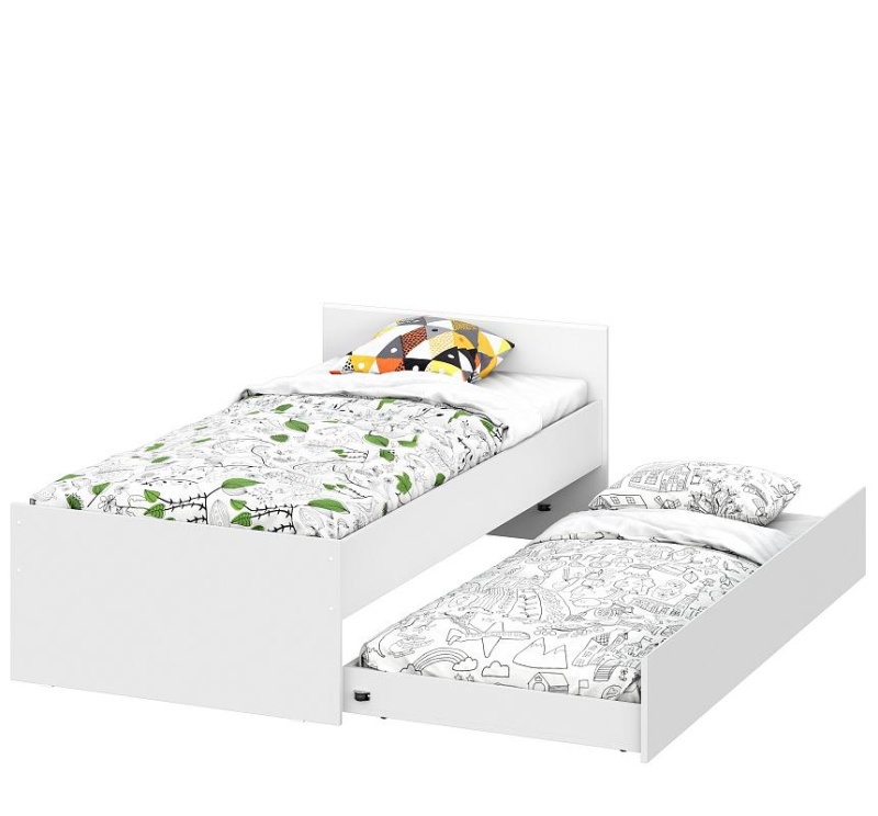 Токио Кровать выкатная 0,9 SV-мебель (Белый текстурный (1992*264*832))