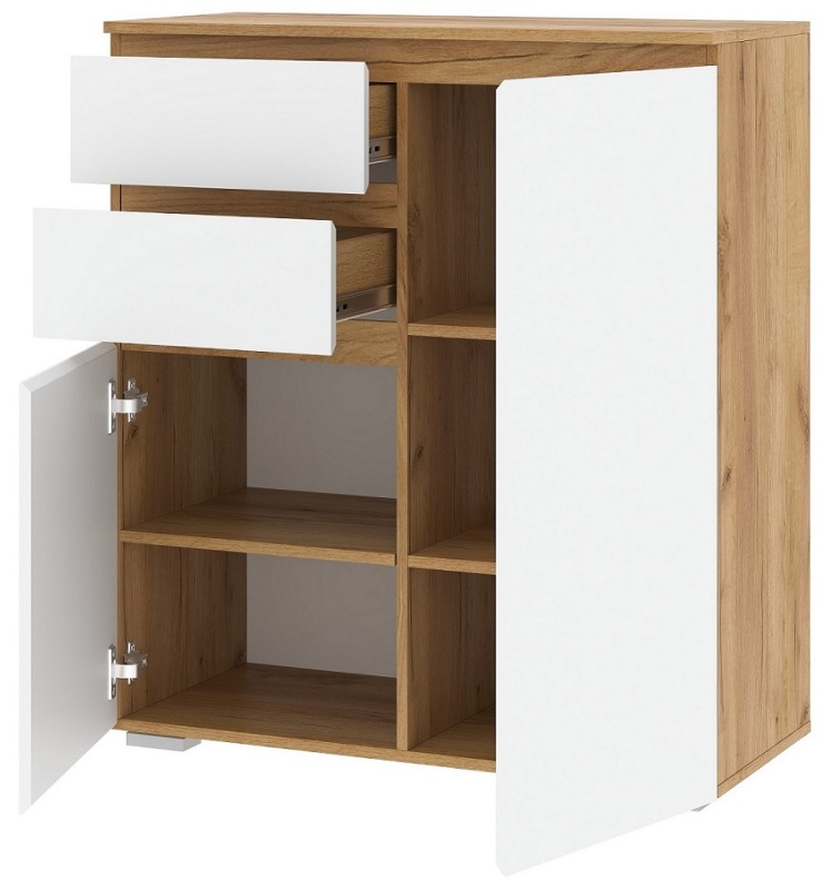 Прихожая Гретта Тумба 2С2Я ПАМИР (Крафт золотой-Белый)