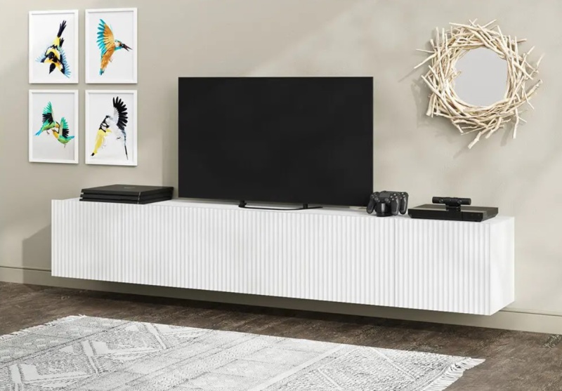 Тумба ТВ Паола МЛЕК (белый/белый снег софт (2130*350*350))