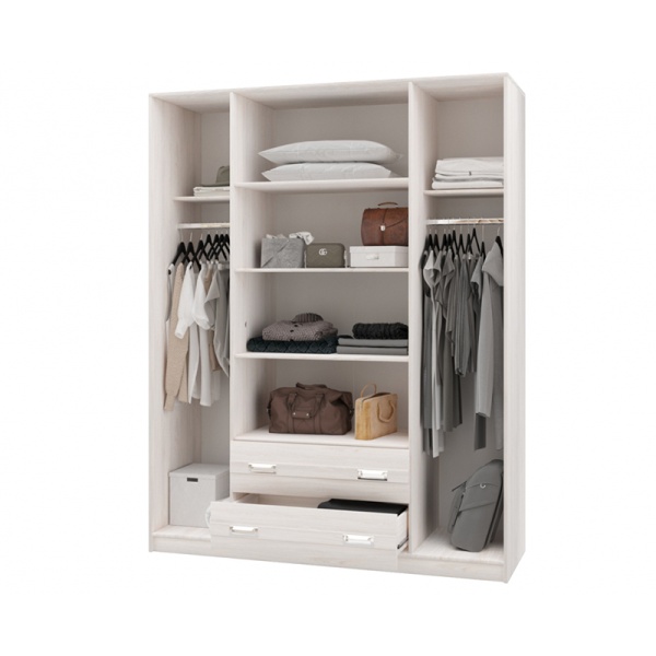 Сабрина-2 ПШ № 3 (Шкаф 4-х ств.+2 ящика+зеркало) РОСТОК (Ясень анкор светлый)