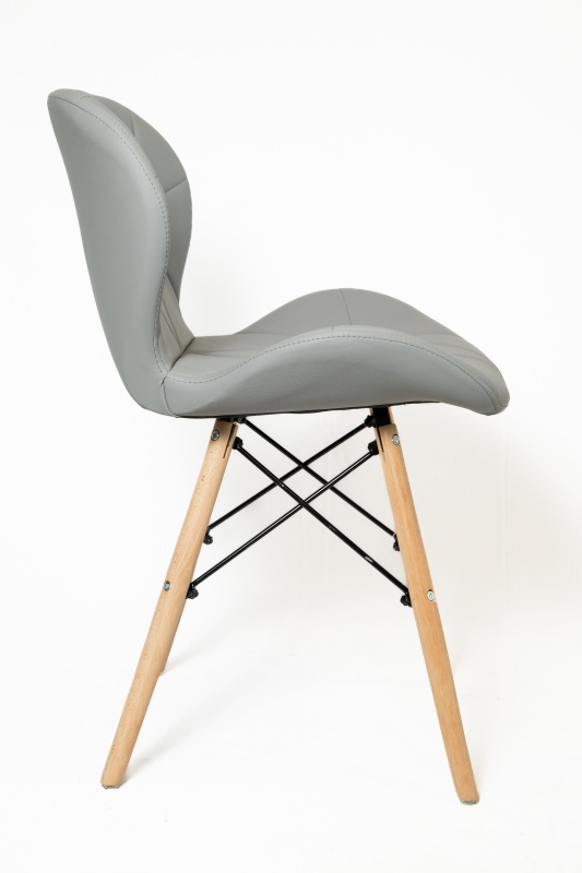 Стул Банберри КНР (Стул из искусственной кожи, деревянные ножки с металлическим каркасом. СВЕТЛО-СЕРЫЙ)