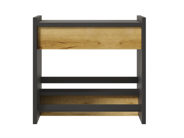 НКМ Аэлита секция №4 скамья РОСТОК (Дуб Вотан / Черный (445*420*280))