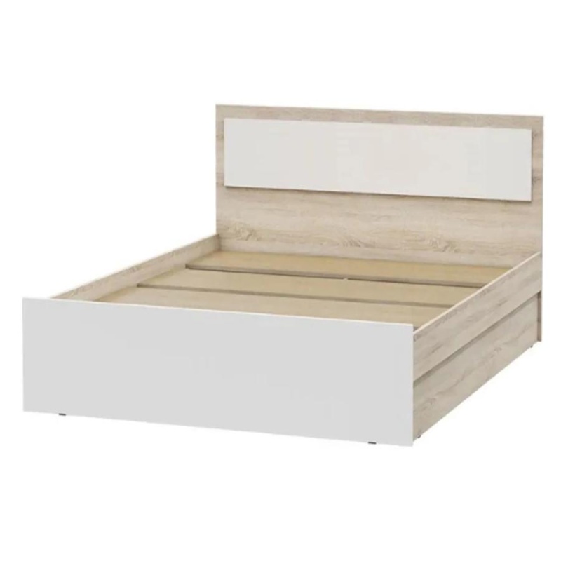 Спальный гарнитур Мартина Кровать 900 МИФ (Белый глянец, сонома)