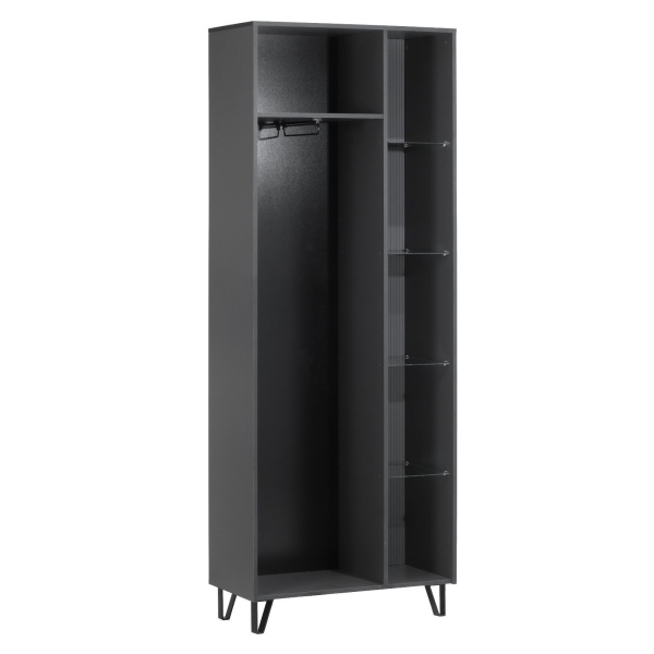 Гостиная Оливия Шкаф МДФ МИФ (Графит, Графит Софт СНЯТ)